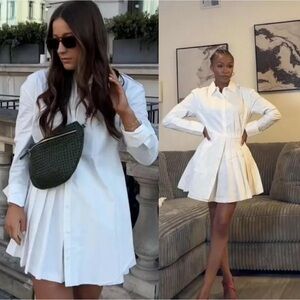 Zara White Long Sleeve Dress